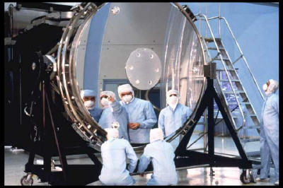 Hubble space telescope mirror during production