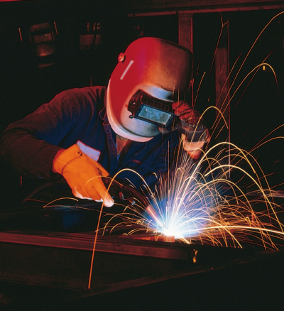 Welding sparks follow parabolic paths