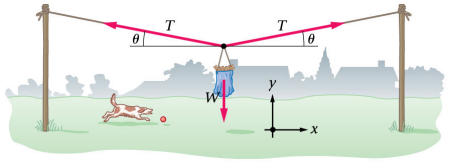 hanging mass on a clothesline