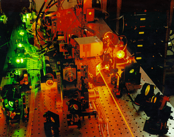 photo of frequency-doubled laser